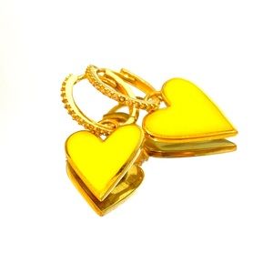 Two in one dangling heart earrings